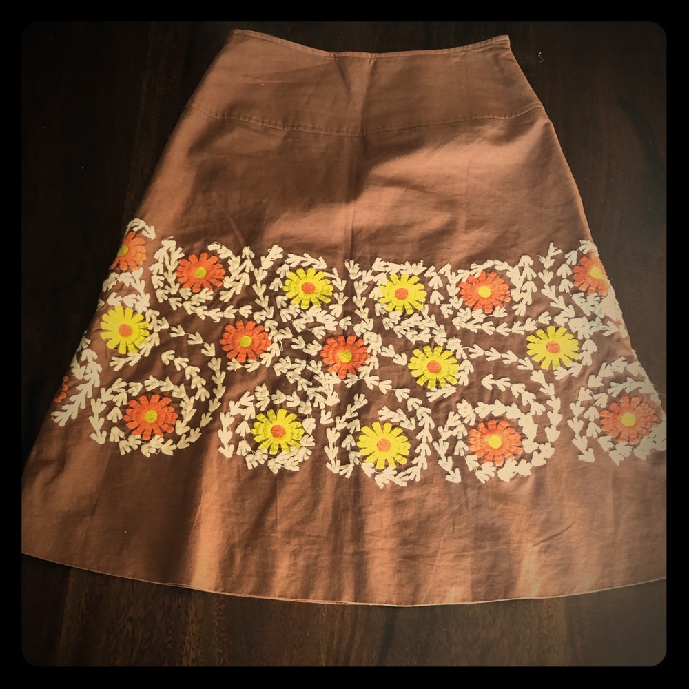 Embroidered A-Line skirt
